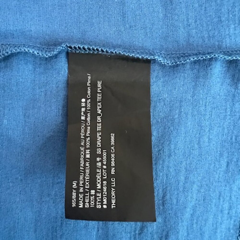 NWOT Theory Womens Blue Casual Mini T-Shirt Dress With Side Ruching Size Medium - Picture 14 of 14